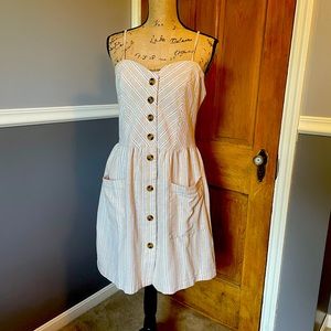 Tan Stripped Summer Dress